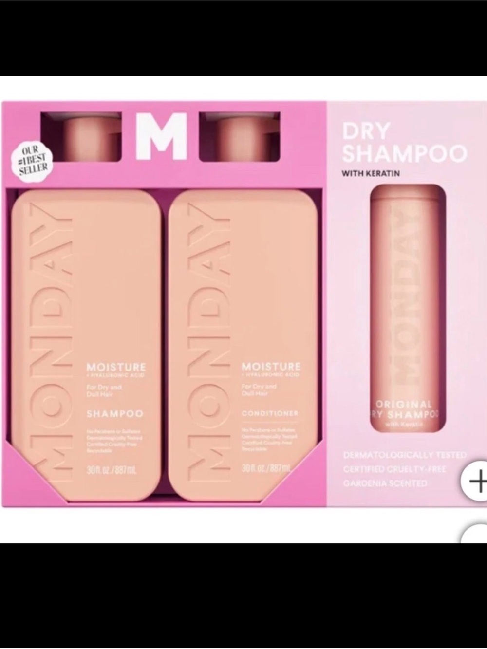 Monday Moisture Set - Shampoo & Conditioner (30 oz), plus Dry Shampoo (6.7 oz)